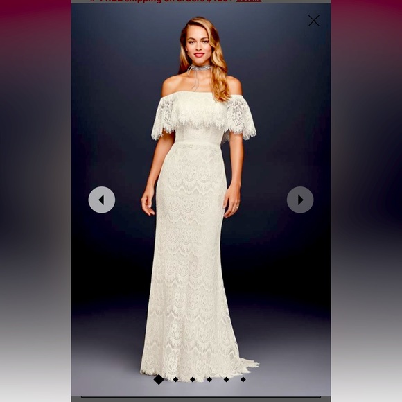 David's Bridal Dresses Davids Bridal Off The Shoulder Eyelash Lace